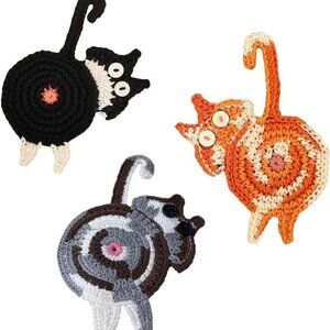 3 pc Drink Coaster Cat Lovers Kitty Woven Creative Coasters Coffee